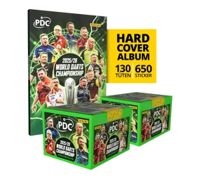 Panini PDC World Darts Championship 2025/26 - Hardcover Mega Bundle mit zwei Stickerboxen