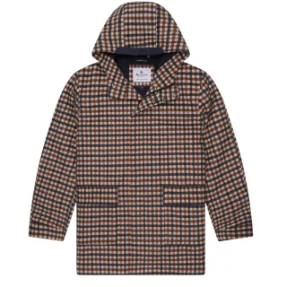 Aquascutum Active Woll-kapuzenmantel Club Check Jacke