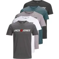 Jack & Jones Print-Shirt Bedrucktes T-Shirt aus Baumwolle (5er-Pack)