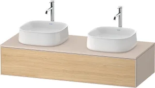 Duravit Zencha Konsolenwaschtischunterbau wandhängend Natur Eiche & Taupe Matt & Supermatt 1300x550x ZE4813B30830000