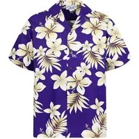 Pacific Legend Hawaiihemd "Goldblume" Herren Kurzarm Baumwolle Kokosknöpfe Original Hawaii
