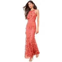 LIPSY Maxikleid Lipsy Strukturiertes Maxikleid mit 3D-Neckholder (1-tlg)