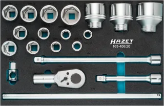 HAZET Steckschlüssel-Satz Einlage 20-teilig - 163-406/20