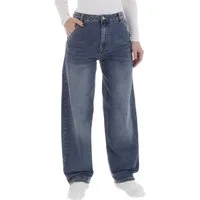 Ital-Design Stretch-Jeans Damen Freizeit (88836897) Used-Look Stretch High Waist Jeans in Blau