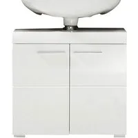 trendteam Waschbeckenunterschrank Spiegelschrank Badschrank Waschbeckenunterschrank Weiß 60x56x34cm