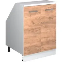 Vicco Kommode Rion, Goldkraft Eiche/Weiß, 60 x 81.6 cm mit 2 Türen, Schrankkorp... (1 St)