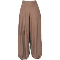 Guru-Shop Relaxhose Boho Pluderhose, Muckhose, Haremshose - khaki Ethno Style, alternative Bekleidung
