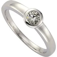 Zeeme Fingerring Silber 925 rhodiniert mit Zirkonia weiß