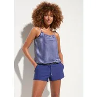 bonprix Badeanzug bequeme Passform, Badeoverall mit kleinem Bein, Träger zum Binden