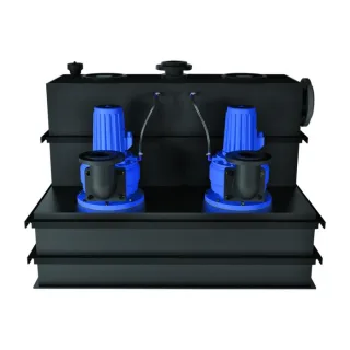 SFA SaniCubic 2 Hochleistung-Hebeanlage CUBIC2SC30T SC3.0T, 3 kW, 400 V, mit 1 Kanalradpumpe, schwarz