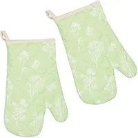 Kracht Topfhandschuhe Wildblumen, (Set, 2-tlg., 2-teilig), 2er Set Ofenhandschuhe, wattiert, ca. 20x30 cm