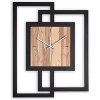 Kreative Feder Wanduhr Moderne Designer-Wanduhr aus Holz (stilvoller Akzent aus Nussbaum-Furnier, Hergestellt in Deutschland)
