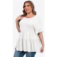 Imily Bela T-Shirt Damen Bluse mit Volants in Übergröße (Packung, 1-tlg., 1per-Pack) in Unifarbe