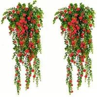 Kunstpflanze 2er Set Künstliche Eukalyptusranken, Kunstpflanzenranken, Minicloss, Künstliche Blumen, geeignet für Wand- und Wohnkultur