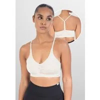 Smilodox Sport-BH Batik Scrunch Icon, Push Up BH ohne Bügel V-Ausschnitt Fitness Shaped Fit Sport Bra Herausnehmbare Cups Verstellbare Träger Yoga Gym