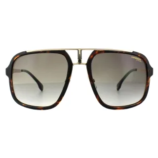 Carrera Square Unisex Havanna Gold Braun Gradient Sonnenbrille
