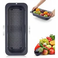 MOPUEA Küchensieb Küchensieb Sieb Ausziehbares Abtropfsieb Verstellbarer Sink Strainer, (pp, sicher, ungiftig, hitzebeständig bis 100°C, 1-St., löcher sorgen für schnelles ablaufen, hygienisch), länge 34–48 cm, flexibel, passend für spül