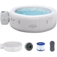 Bestway Whirlpool LAY-Z-SPA® Paris AirJet™, Aufstellbecken, (Set, 1-tlg., Inkl. LED Beleuchtung, für max. 6 Personen), Ø 196 x 66 cm