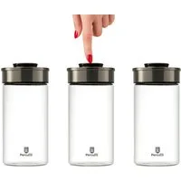 BURI Vorratsglas 3x Vakuum Vorratsglas Glas 1950ml Vorratsgläser Vakuumdeckel luftdicht, Glas