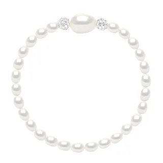 Armband Echte Süßwasser-Zuchtperlen barock 4-5 mm — 925er Silber — 18 cm