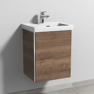 Sanipa 3way Waschtischunterbau zu Villeroy & Boch Subway 3.0 Waschtisch mit 1 Tür, Eiche-Tabak BR84350