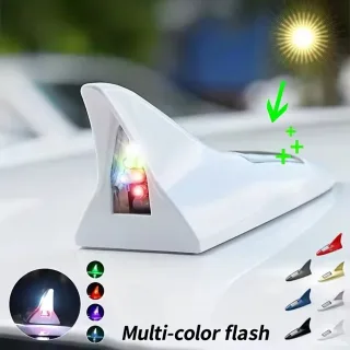 Solar Shark Fin Decorative Light for Car Tail Brake LED Flashing Light for Car Roof Car Decorative Lights Solar Shark Fi