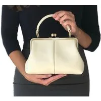 Taschenkinder Handtasche Damen Handtasche Leder "Kleine Olive", Umhängetasche, Vintage Stil., Echtleder Tasche mit Bügelverschluss