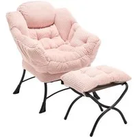 LVHOM Loungesessel Relaxsessel mit Hocker: Verbreitert/Sanftes Design,praktische Ergonomie (Gemütliche, extraweiche Polsterung, rutschfeste Schutzfüße, ergonomische Lehne, Seitentasche (Handy), Hocker als Fußbank/zusätzlicher Sitz, Stahlrahmen bis 18