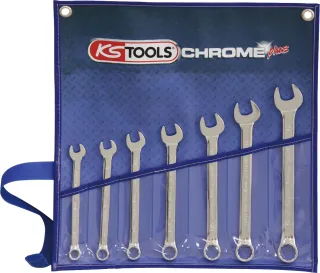 KS Tools CHROMEplus Ringmaulschlüssel-Satz, abgewinkelt, 7-tlg Zoll - 518.3020