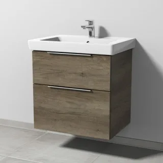 Sanipa 3way Waschtischunterbau zu Villeroy & Boch Subway 2.0 Waschtisch mit 2 Auszügen, Eiche-Nebras UM61337