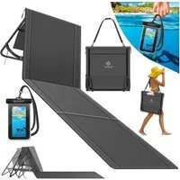 KESSER Gartenliege Strandmatte klappbar mit verstellbarer Rückenlehne max. 130 kg, 1 St., Strandliege mit Tragegurt, wasserdichter Handyhülle & Tragetasche, Sonnenliege faltbar für Strand, Garten & Terrasse Liegematte