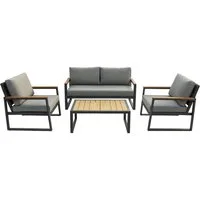 osoltus Garten-Essgruppe Gartenmöbel Lounge Outdoor Lounge Sitzgruppe Set 4tlg Balkon Lounge