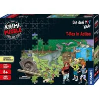 Kosmos Puzzle Krimipuzzle Die drei ??? Kids T-Rex in Action, 200 Puzzleteile, Made in Germany
