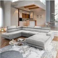 Masseno Ecksofa SIENA mit Schlaffunktion U-Form, Sofa mit Bettkasten