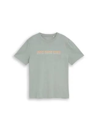Denim Tom Tailor - T-Shirt mit Print green mist - Gr. - L