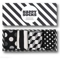 Happy Socks Freizeitsocken 4er Pack (41-46) Baumwoll Socken mit Motiv Classic Black Socks