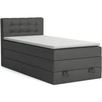 Deine Möbel 24 Boxspringbett JUNG 1 Polsterbett Komplettbett Hotelbett inkl. Topper (für Jugendliche Jugendbett Hellgrau Grau Anthrazit Schwarz Beige, 3-St., Bonellfederkernmatratze H3 Taschenfederkernmatratze H4), 90x200 100x200 120 cm Einzelbett Bo