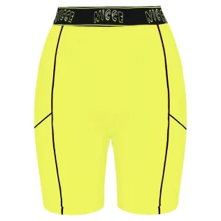 Nicce Stretch Logo Schwarz/Neongelb Womens Carbon Shorts 201 2 06 03 0180