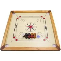 GICO Spielesammlung Carrom Board Spiel Synco 66x66cm mit komplettem Zubehör - 2966