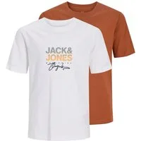 Jack & Jones Junior Rundhalsshirt JORCANGGU TEE SS CREW NECK 2PK MP JNR (Packung, 2-tlg) Baumwolle, regular fit
