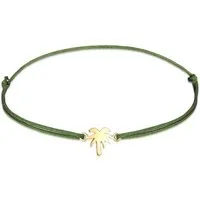 Elli Armband Palme Beach Textilarmband 925 Silber Vergoldet (kein Set, 1-tlg), Palme