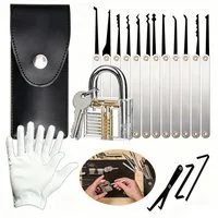MOPUEA Vorhängeschloss Lockpicking 15-Teiliges Dietrich Set, (15-tlg)
