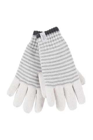 Heat Holders - Gestreifte, mit Fleece gefütterte Thermohandschuhe für Damen