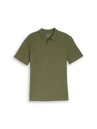Denim Tom Tailor - Piqué Poloshirt mit Baumwolle oak leaf green - Gr. - M