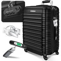 KESSER Hartschalen-Trolley Reisekoffer 120L Koffer Inkl. Kofferwaage + Gepäckanhänger, 4 Rollen, Rollkoffer ABS-Hartschale mit 4 Rollen, Zahlenschloss & Teleskopgriff