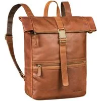 STILORD Notebookrucksack "Cairo" Vintage Kurierrucksack Rolltop Leder groß Herren