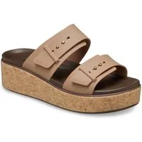 Crocs Brooklyn Cork Buckle Keilpantolette, Keilsandale, Plateausandale mit LiteRide™ Schaumfußbett