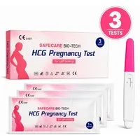 Safecare Bio-Tech Schwangerschaftstest Frühtest - 25 miu/ml Ultra Empfindlich HCG Midstream Urin Teststreifen, Schnelltest, 3-tlg., Urin-Test, Schnelles Ergebnis, einfache Handhabung, hohe Genauigkeit