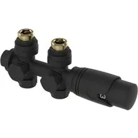 neu.haus Heizkörperthermostat, »Gloppen« Multiblock Set mit Thermostatkopf Messing Schwarz