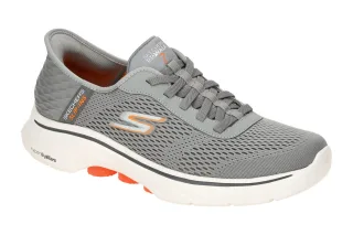 Skechers 216648 GYOR GO WALK 7 Herren Slip-On Grau/Orange Maschinenwaschbar